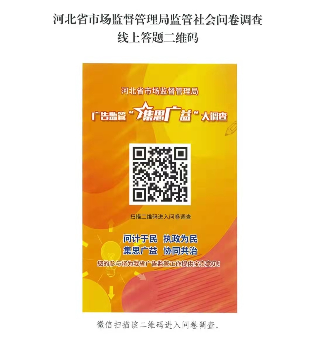 迁安市市场监督管理局开展广告监管社会问卷调查活动