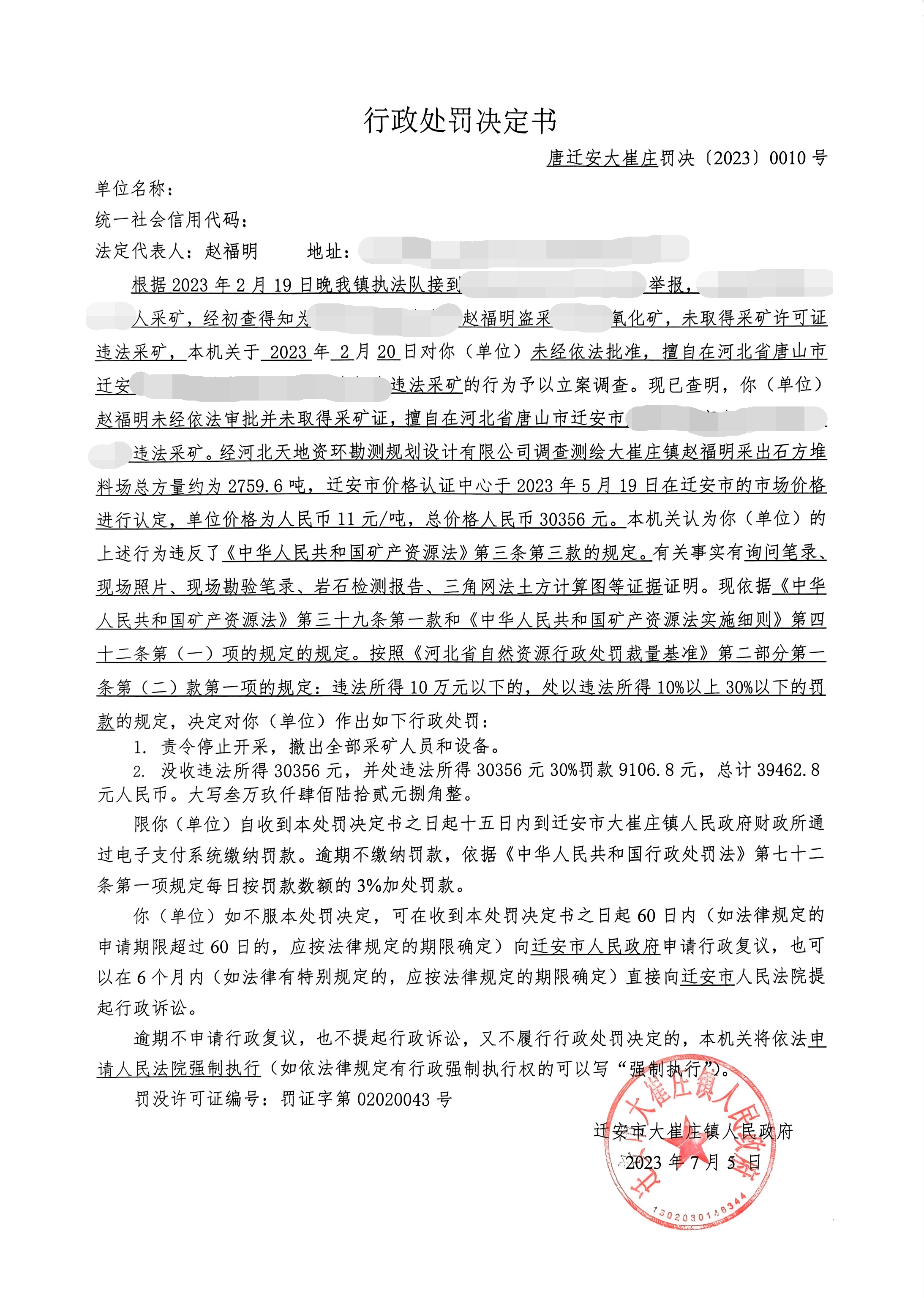 唐迁安大崔庄罚决(2023)0010号.jpg